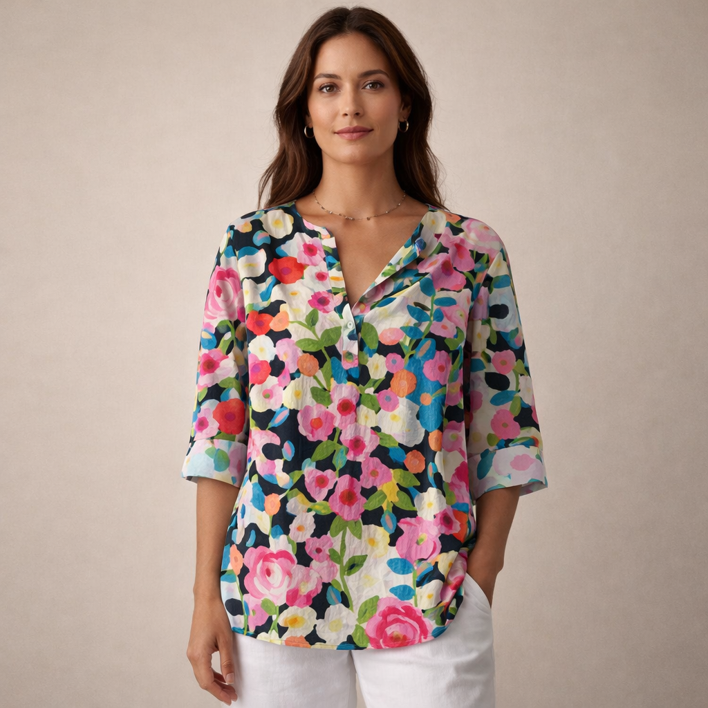 Catherine | Blouse Fleurie Élégante