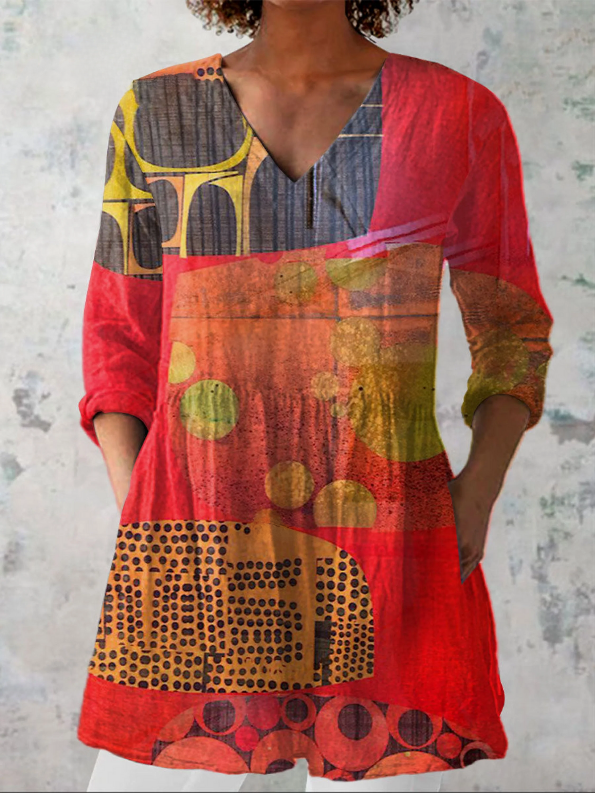 Indira | Blouse longue à col V