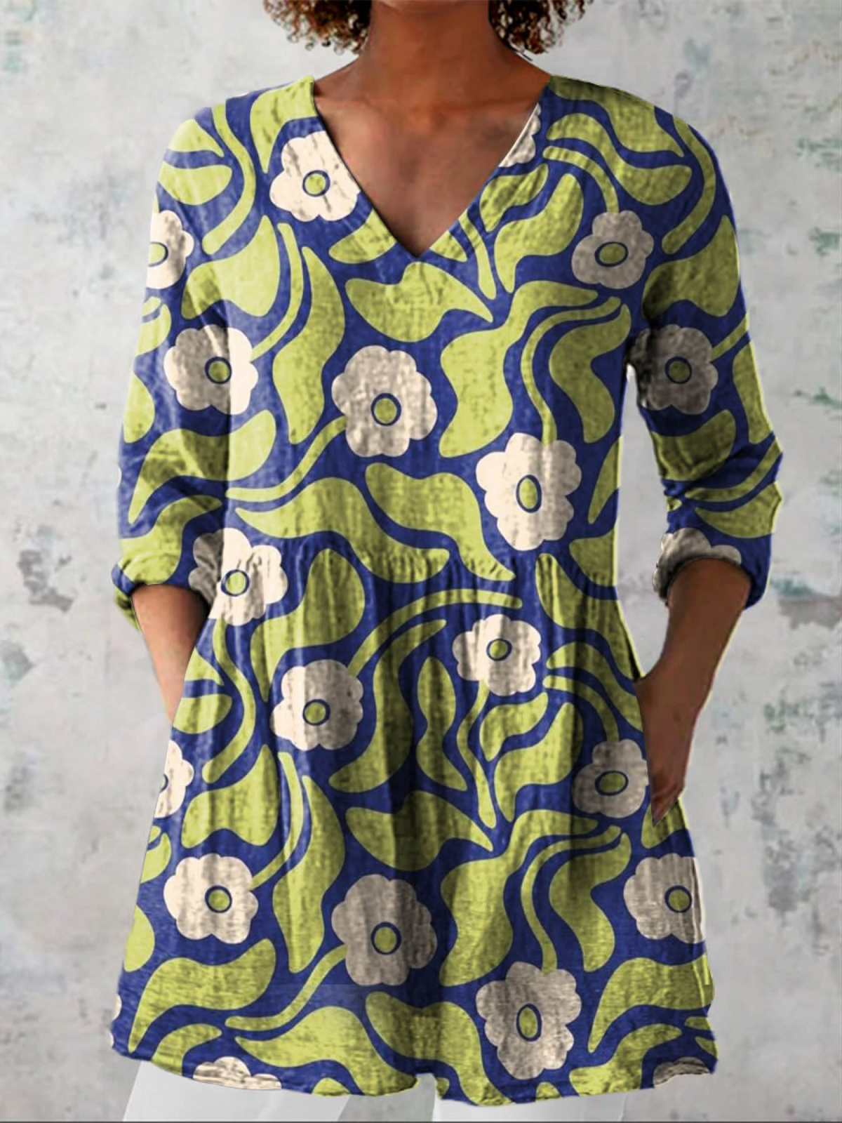 Galina | Blouse longue à col V