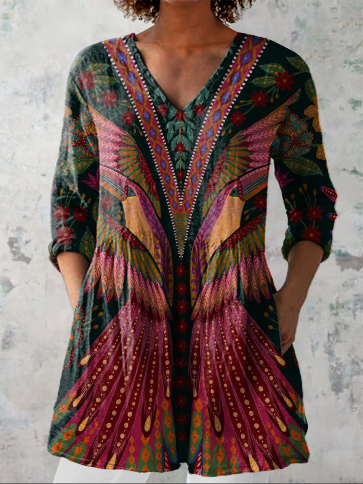 Adrianna | Blouse longue à col V
