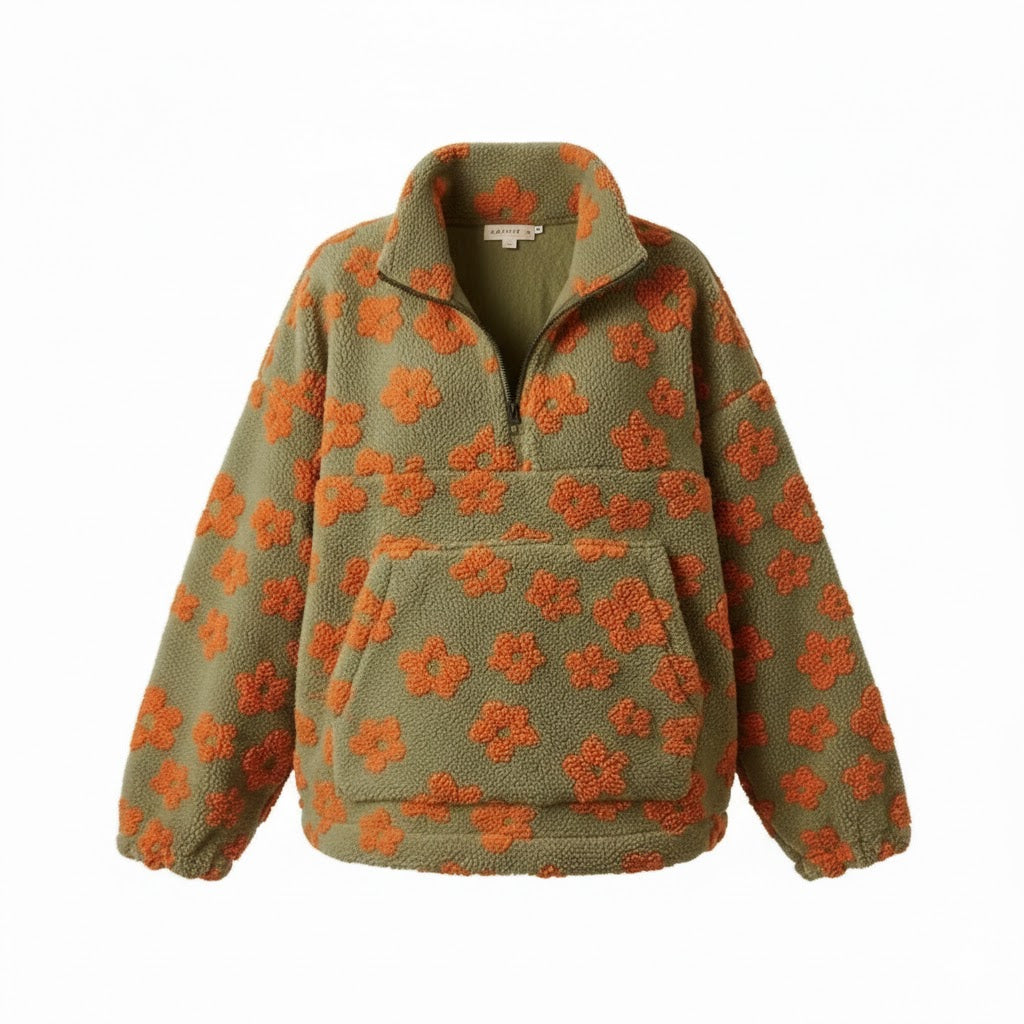 Camille | Sweat Zippé Fleuri