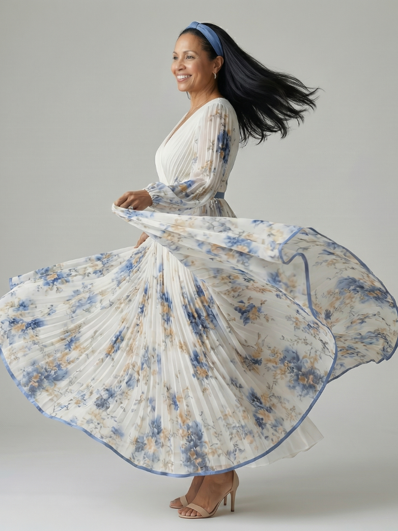 Ewa | Robe Midi Croisée Plissée – Polvara