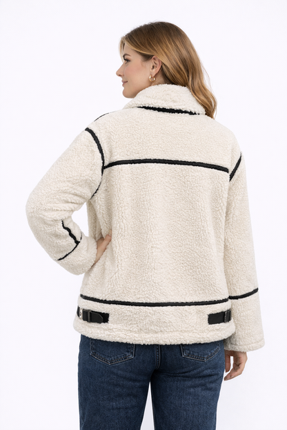 Élodie | Veste Patchwork Douillette - Noir Minimal