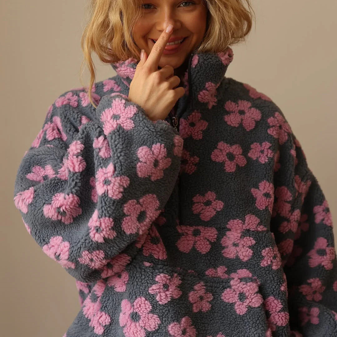 Camille | Sweat Zippé Fleuri