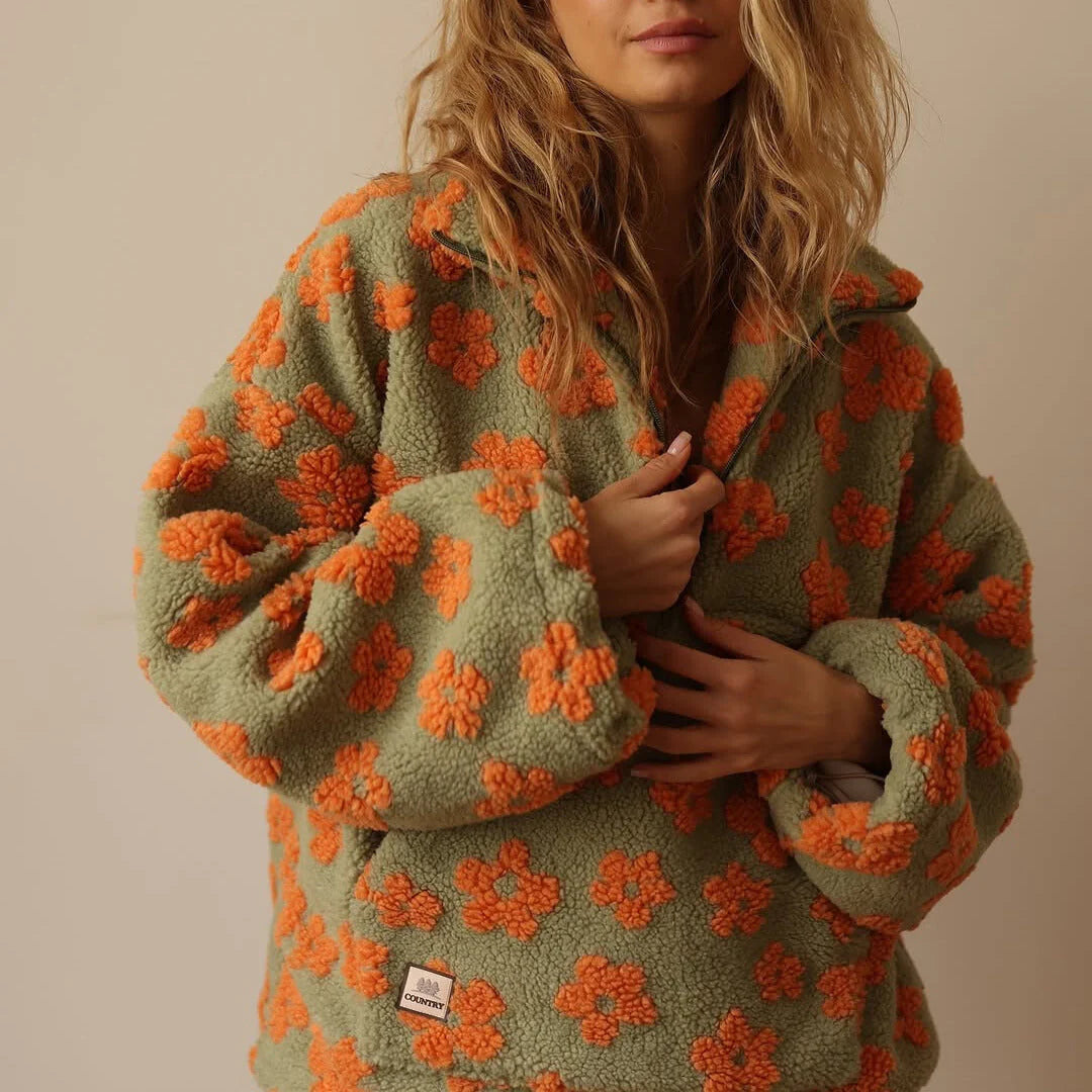 Camille | Sweat Zippé Fleuri