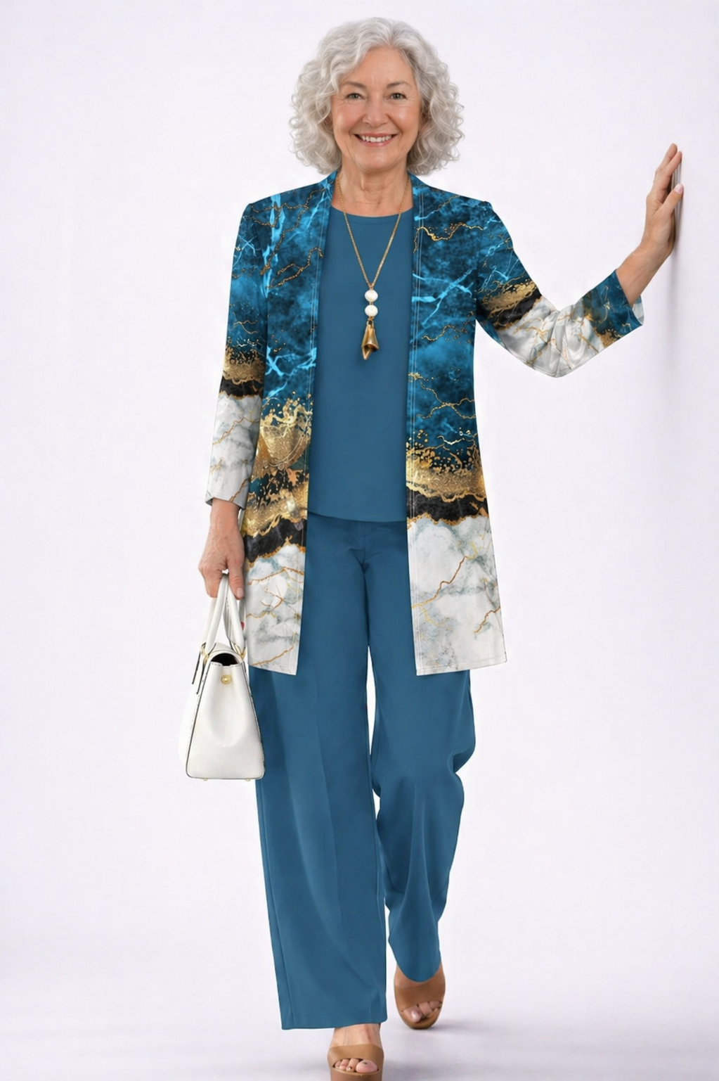 Bleu & Or Marbre / 5XL