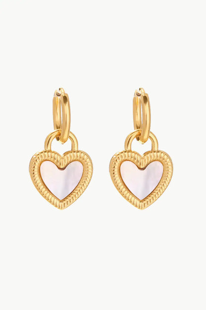 Inlaid Shell Heart Oorbellen