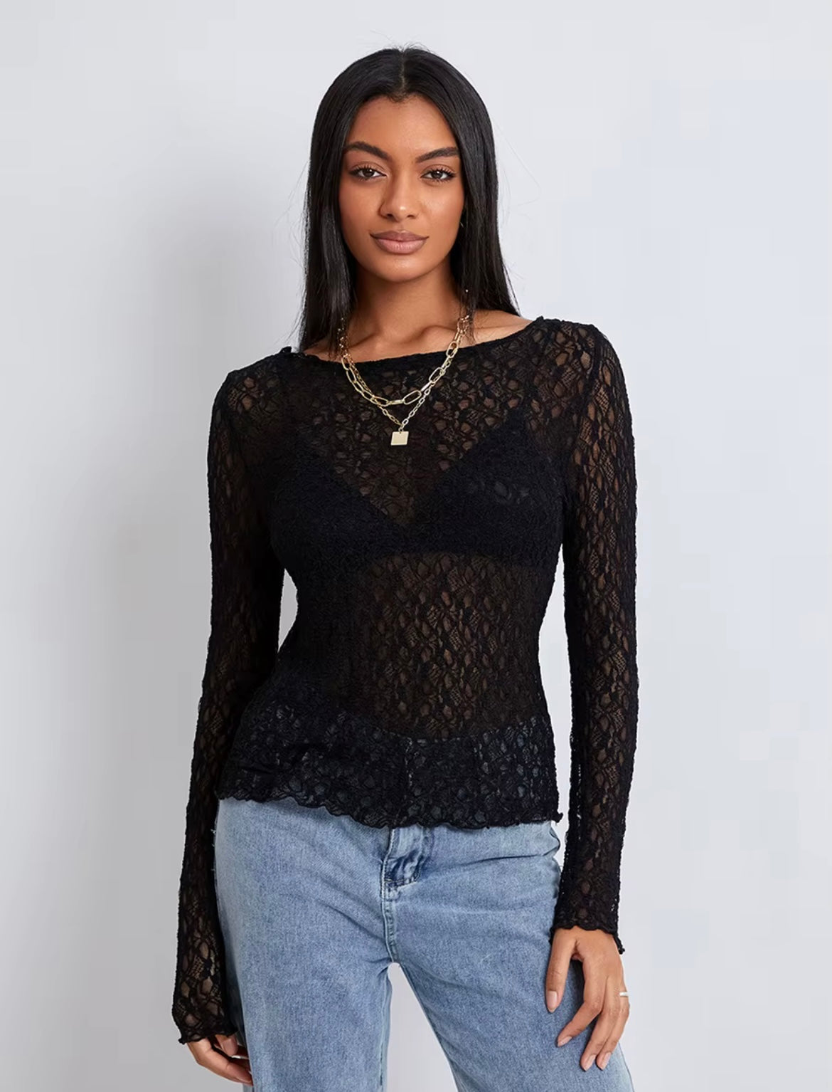Ilse | Lace Wavy Top