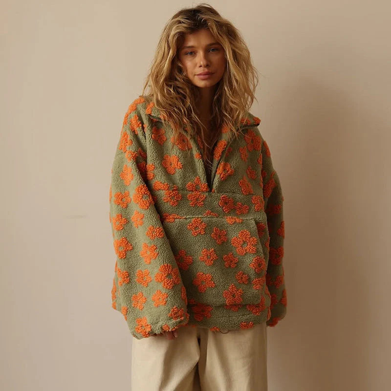 Camille | Sweat Zippé Fleuri
