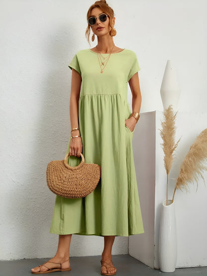Gabrielle | Robe Midi Élégante Vert Menthe