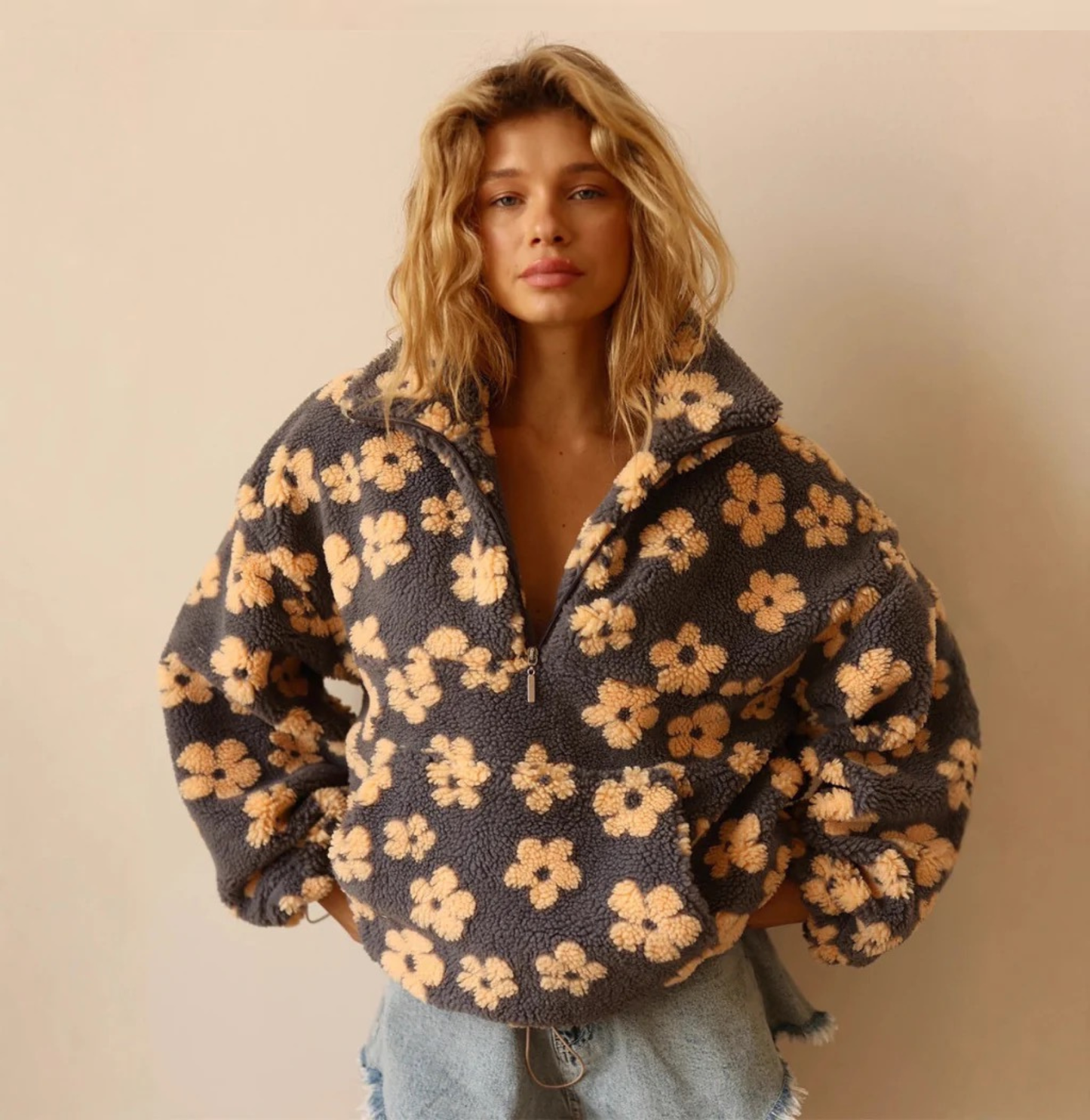 Camille | Sweat Zippé Fleuri