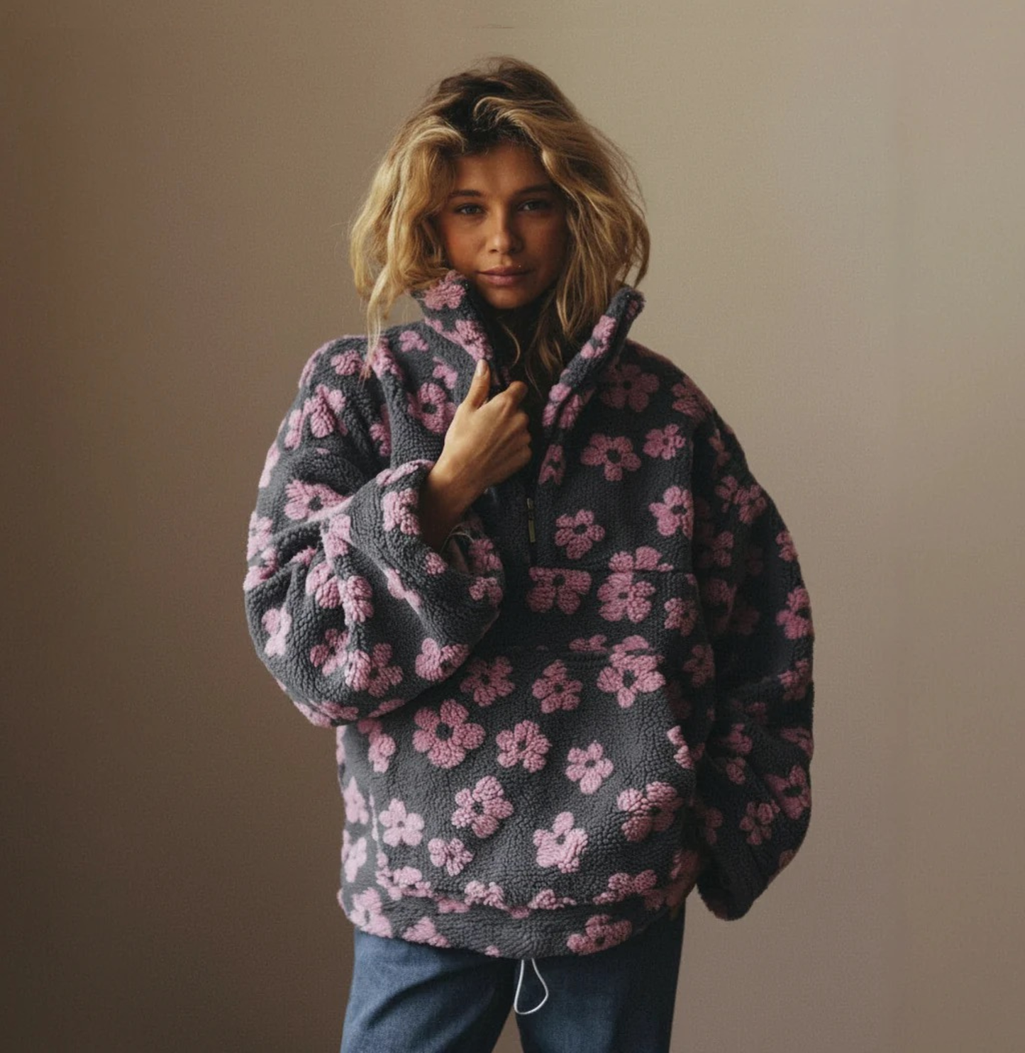Camille | Sweat Zippé Fleuri