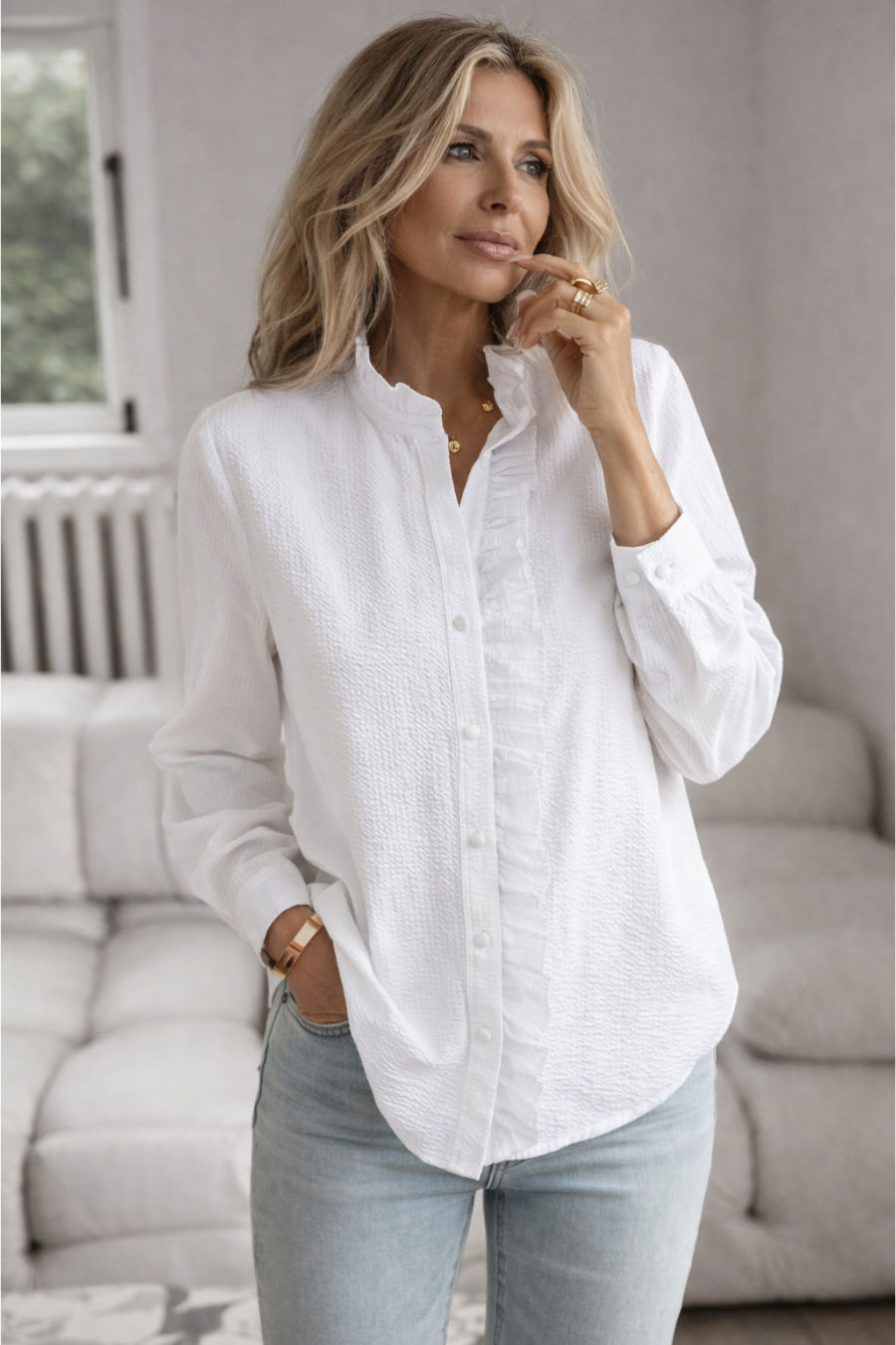 Amélie | Blouse Élégante Blanc