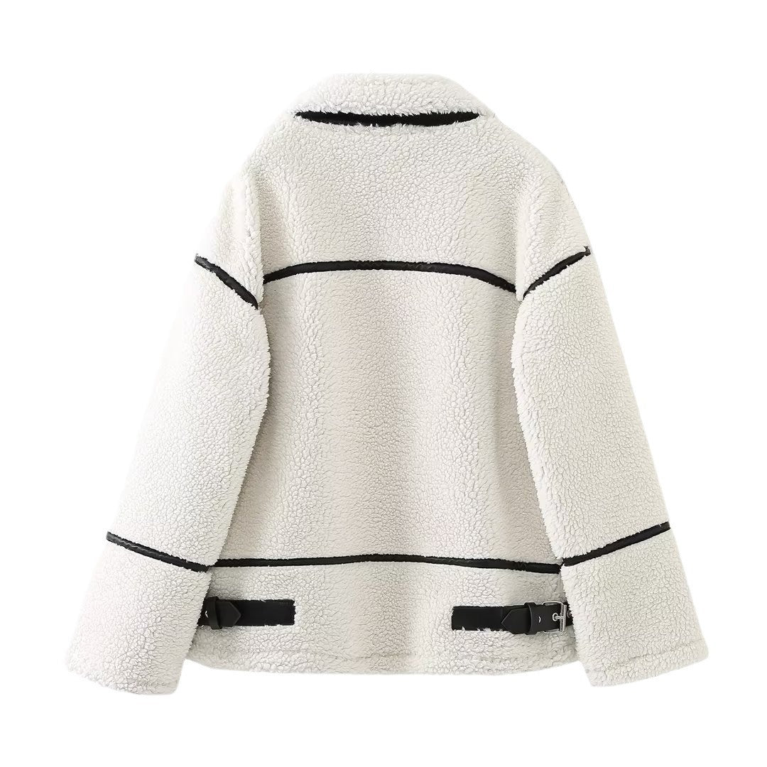 Élodie | Veste Patchwork Douillette - Noir Minimal