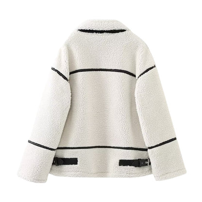 Élodie | Veste Patchwork Douillette - Noir Minimal